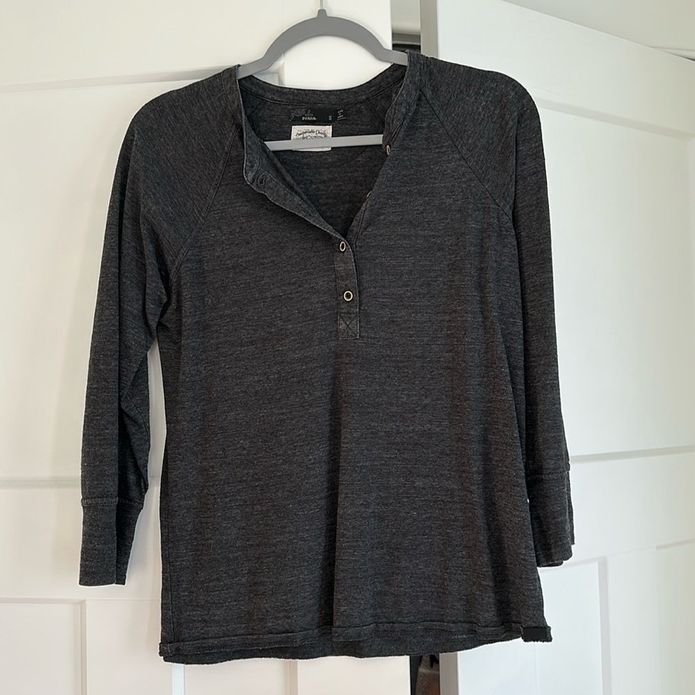 Prana Cozy Up Charcoal Henley